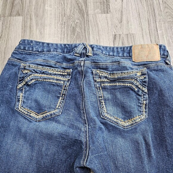 Amethyst Jeans Womens Jeans 13 Blue Distressed Skinny Button Fly Embellished - Picture 3 of 11